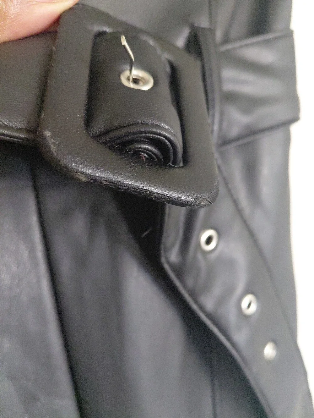 Haute Monde Women's Black Faux Leather Corset Top Pants Romper Size S